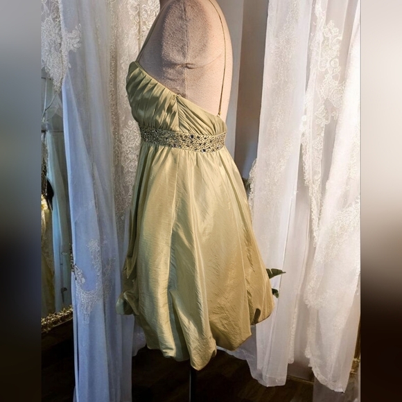 Jasmine Light Green Mini Dress - Picture 3 of 6